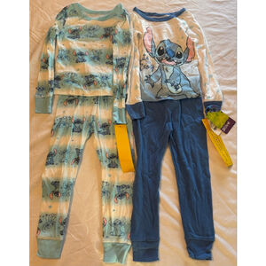 Girls Disney Stitch Pajama Sets Size 4 Blue White